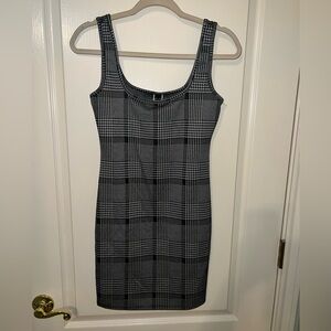 Checkered body con mini dress